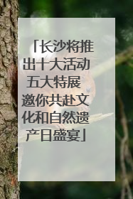 长沙将推出十大活动五大特展 邀你共赴文化和自然遗产日盛宴
