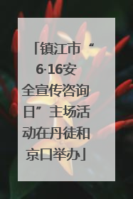 镇江市“6·16安全宣传咨询日”主场活动在丹徒和京口举办