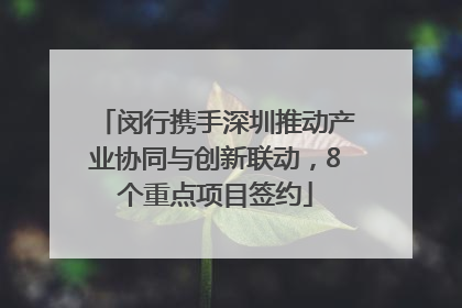 闵行携手深圳推动产业协同与创新联动，8个重点项目签约