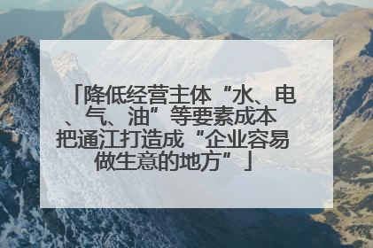 降低经营主体“水、电、气、油”等要素成本 把通江打造成“企业容易做生意的地方”