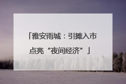 雅安雨城：引摊入市 点亮“夜间经济”