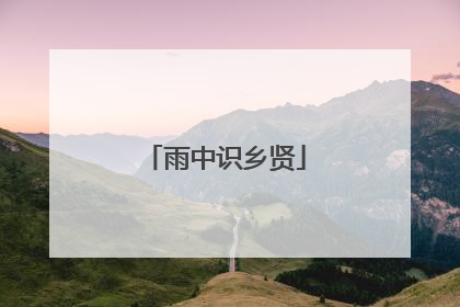 雨中识乡贤