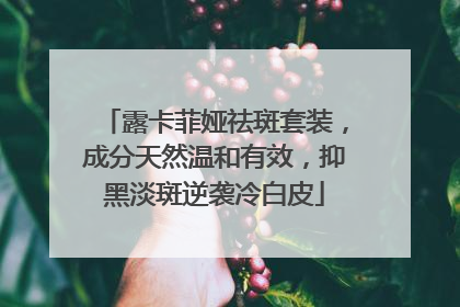 露卡菲娅祛斑套装，成分天然温和有效，抑黑淡斑逆袭冷白皮
