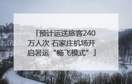 预计运送旅客240万人次 石家庄机场开启暑运“畅飞模式”