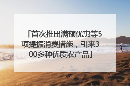 首次推出满额优惠等5项提振消费措施，引来300多种优质农产品