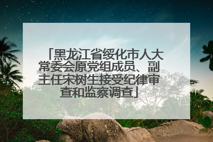 黑龙江省绥化市人大常委会原党组成员、副主任宋树生接受纪律审查和监察调查