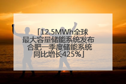 12.5MWh全球最大容量储能系统发布 合肥一季度储能系统同比增长425%