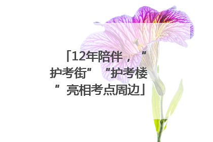 12年陪伴，“护考街”“护考楼”亮相考点周边