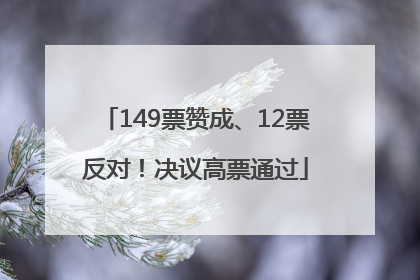 149票赞成、12票反对！决议高票通过