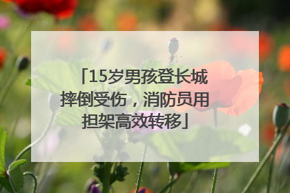 15岁男孩登长城摔倒受伤，消防员用担架高效转移