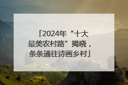 2024年“十大最美农村路”揭晓，条条通往诗画乡村