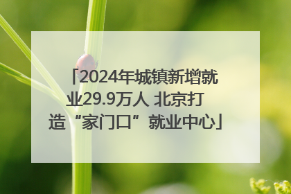 2024年城镇新增就业29.9万人 北京打造“家门口”就业中心