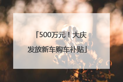 500万元！大庆发放新车购车补贴