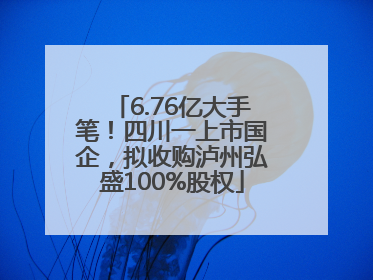 6.76亿大手笔！四川一上市国企，拟收购泸州弘盛100%股权