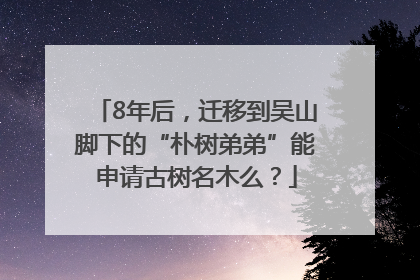 8年后，迁移到吴山脚下的“朴树弟弟”能申请古树名木么？